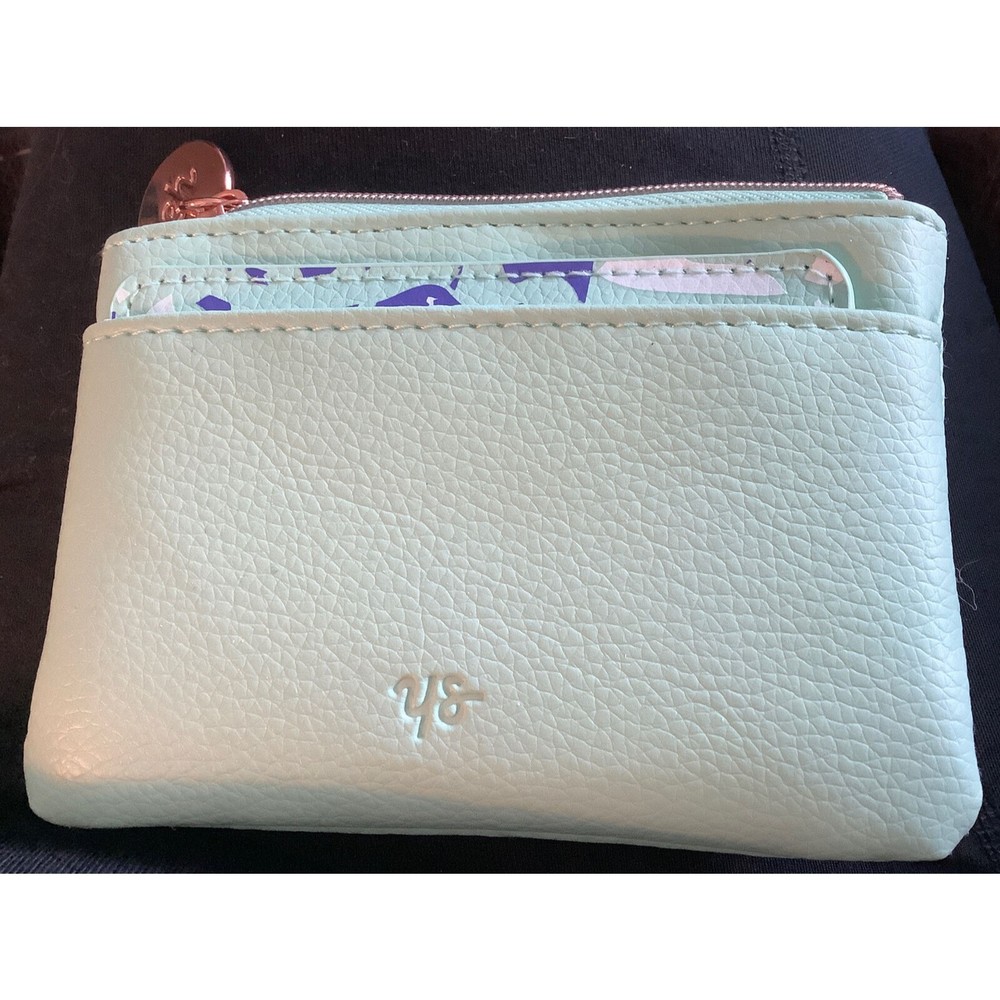 Yes Studio Reversible Treat Yo'Self Faux Leather Coin Purse Rose Gold Zip